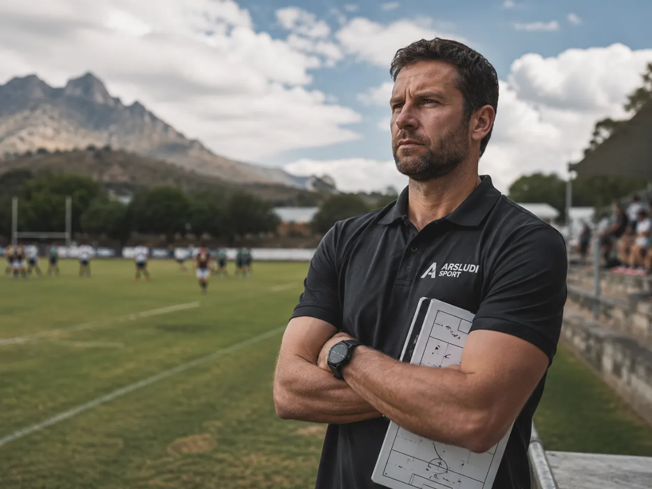Coach watching a match from the sideline